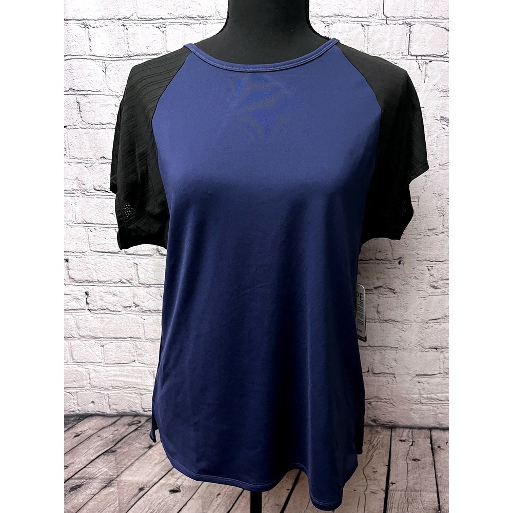 SHAPE Active Playa Capped Sleeve Tshirt Women's‎ Size Small Blue/Black NWT